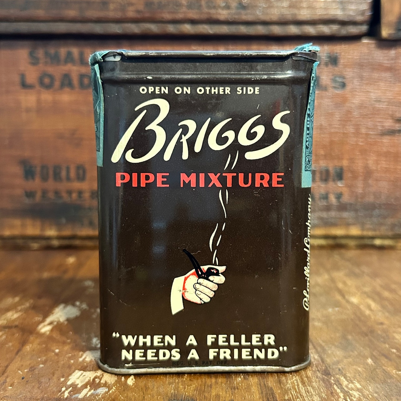 1930s–1950s ブリッグス パイプミクスチャー ヴィンテージ タバコ缶 BRIGGS PIPE MIXTURE Vintage Tobacco Tin T-754