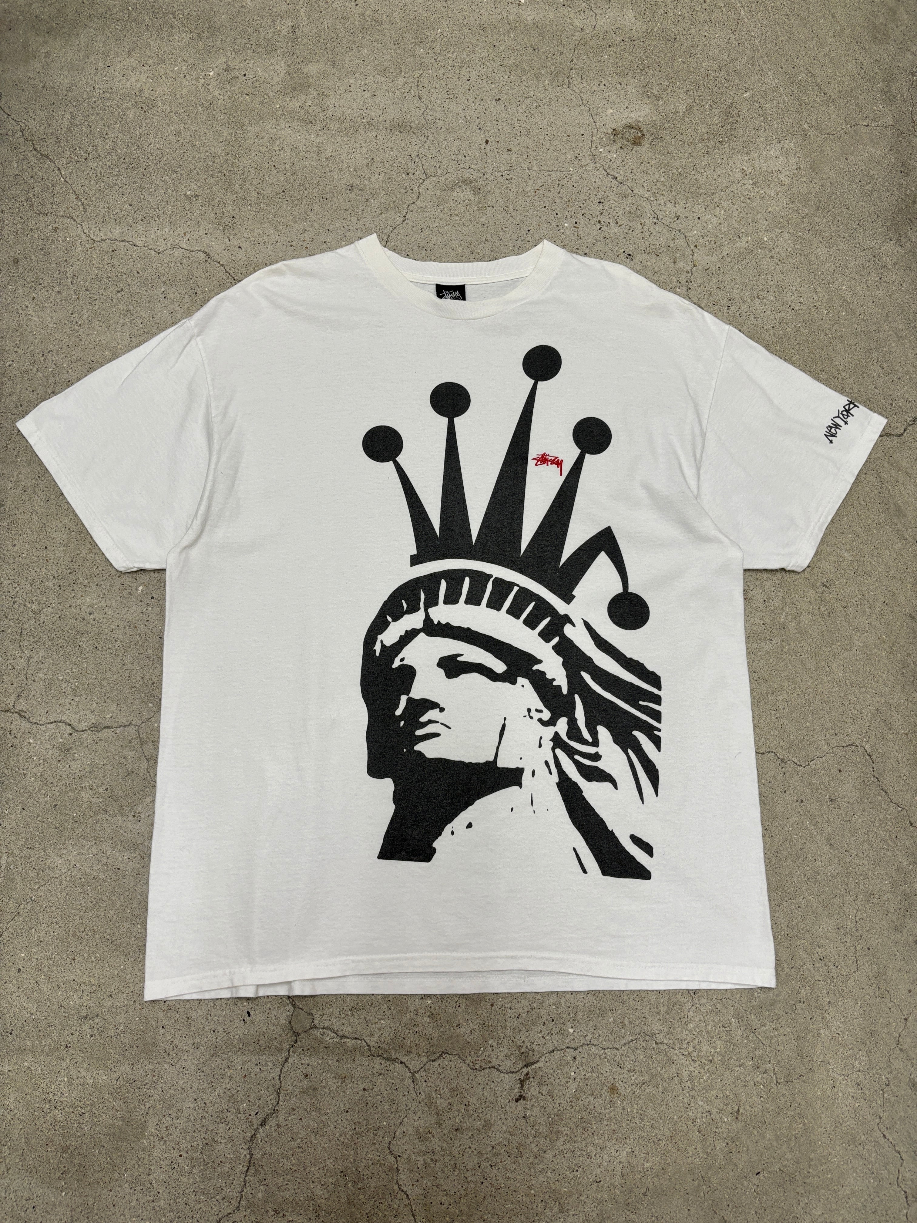 00s OLD STUSSY/Statue of Liberty print Tee/XL/自由の女神プリント/T