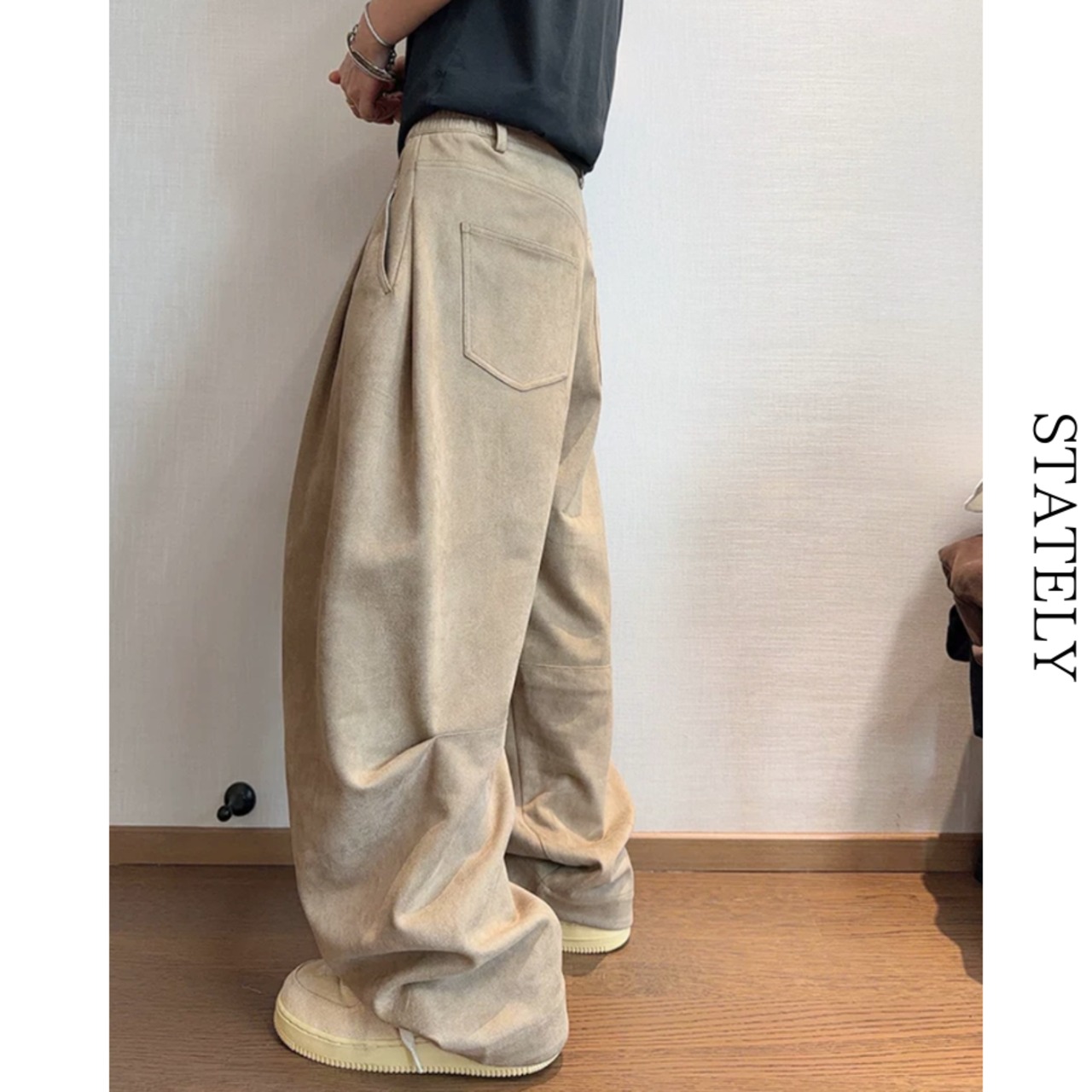 Suede Curve ワイドパンツ_B156・画像4