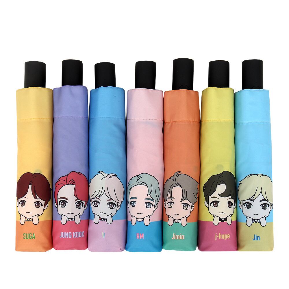 Btsキャラクター折りたたみ傘 Bts Character Automatic Folding Umbrella Toko Mimpi