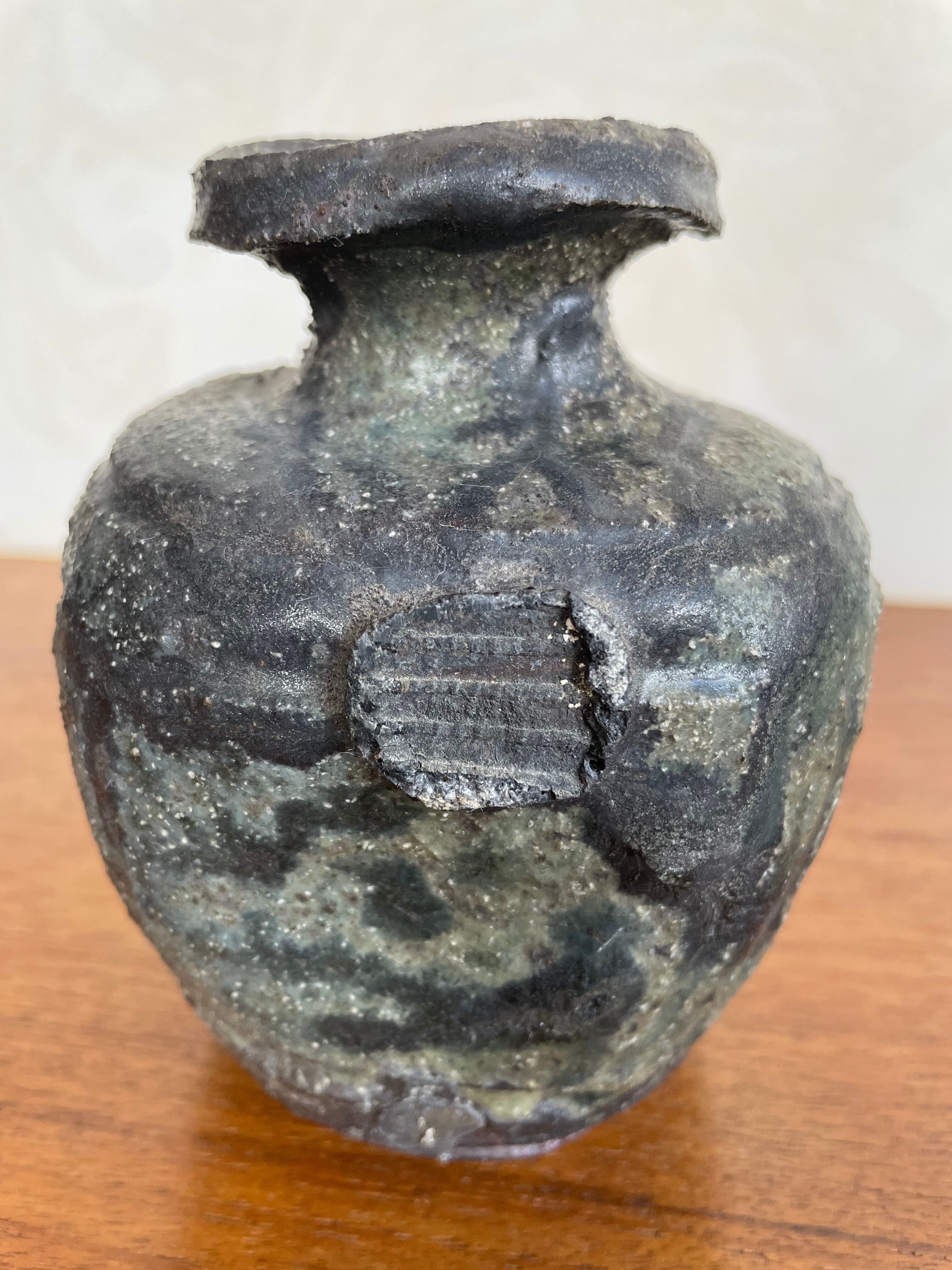 壺 壷 つぼ 花瓶 花器 花入 作家 作品 銘有 名あり ゴツゴツ 土 味わい Japan Vintage 壺 壷 つぼ 花瓶 花器 花入 作家 作品 銘有 名あり