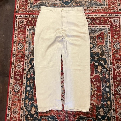 00s Perry Ellis リネンパンツ ペリーエリス スラックス W36 L30 W92cm テンセル ペリエリ サマースラックス ノータック ワイドスラックス