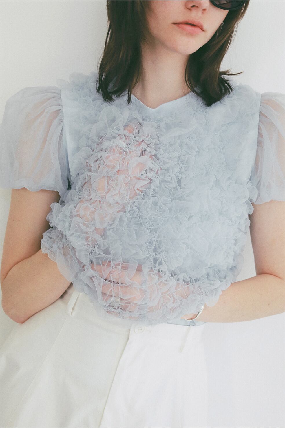 CLANE TULLE VEST LAYERED TOPS | FLICKA ASHIYA