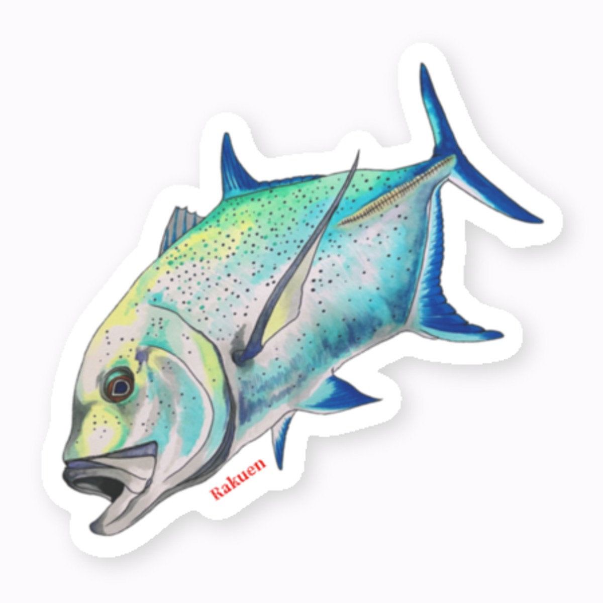 魚壁飾り　カスミアジ（額装無し）在庫現品のみ❗️ カスミアジ)魚ステッカー | Rakuen ｜魚グッズ専門店