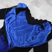 社交ダンス 衣装 スタンダード ドレス ワンピース パーティドレス スタンダードドレス 青 黒 ブラック系 ブルー系 花柄 レース 長袖 二重スカート ボリューム 優雅 動き ファスナー 伸縮性 肩パッド ポリエステル