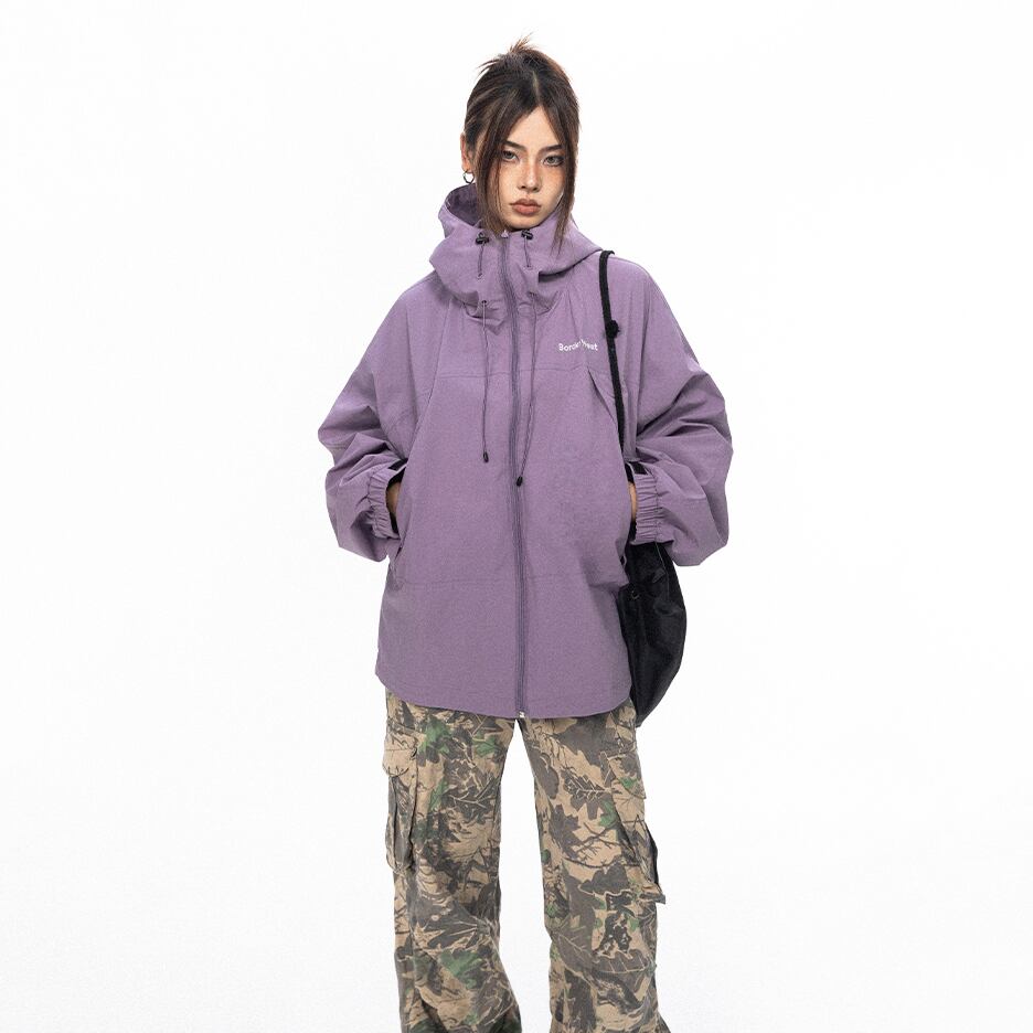 BLACKBB紫色アウトドア防水ウィンドブレーカー | mblueshop