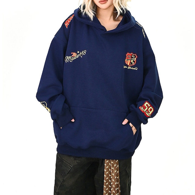 エンブレムスポーツフーディトップス 3col R01509