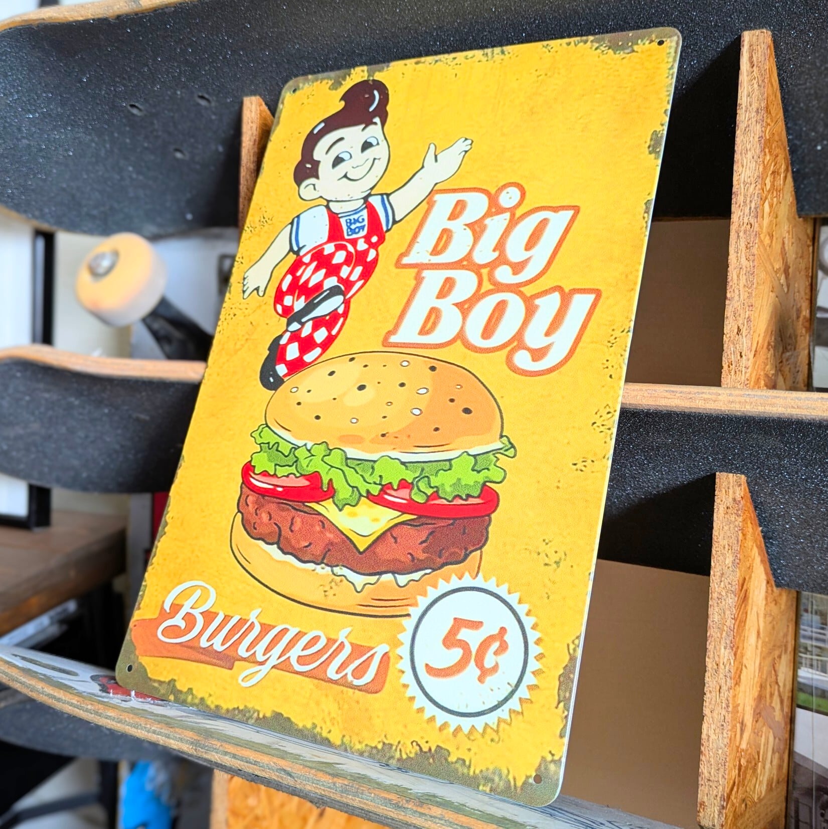 ♧送料無料!ちょうどいいブリキ看板 ビンテージ加工【ビッグボーイ(Big Boy)】〚アメリカン雑貨 アメトイ〛