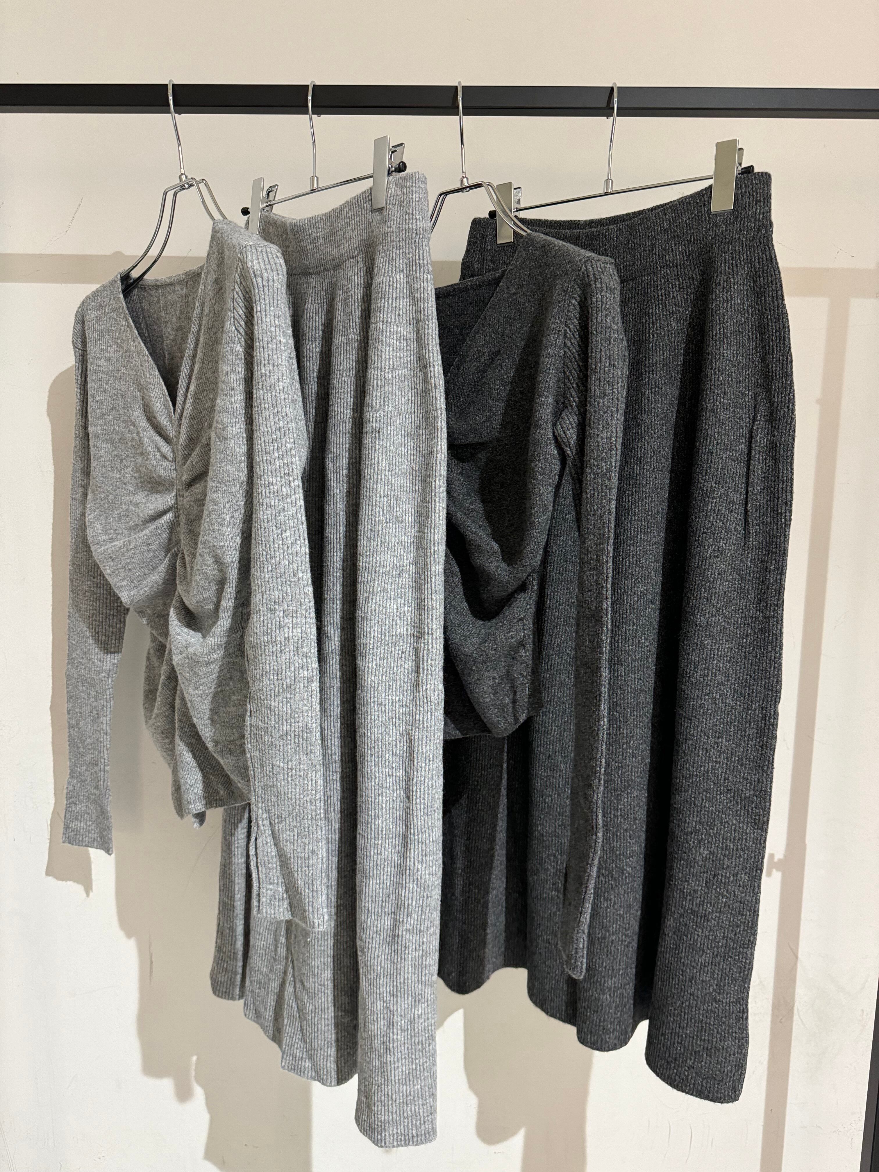 front shirring knit set up