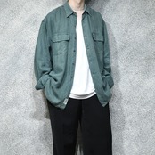 BRUMCH green linen shirt