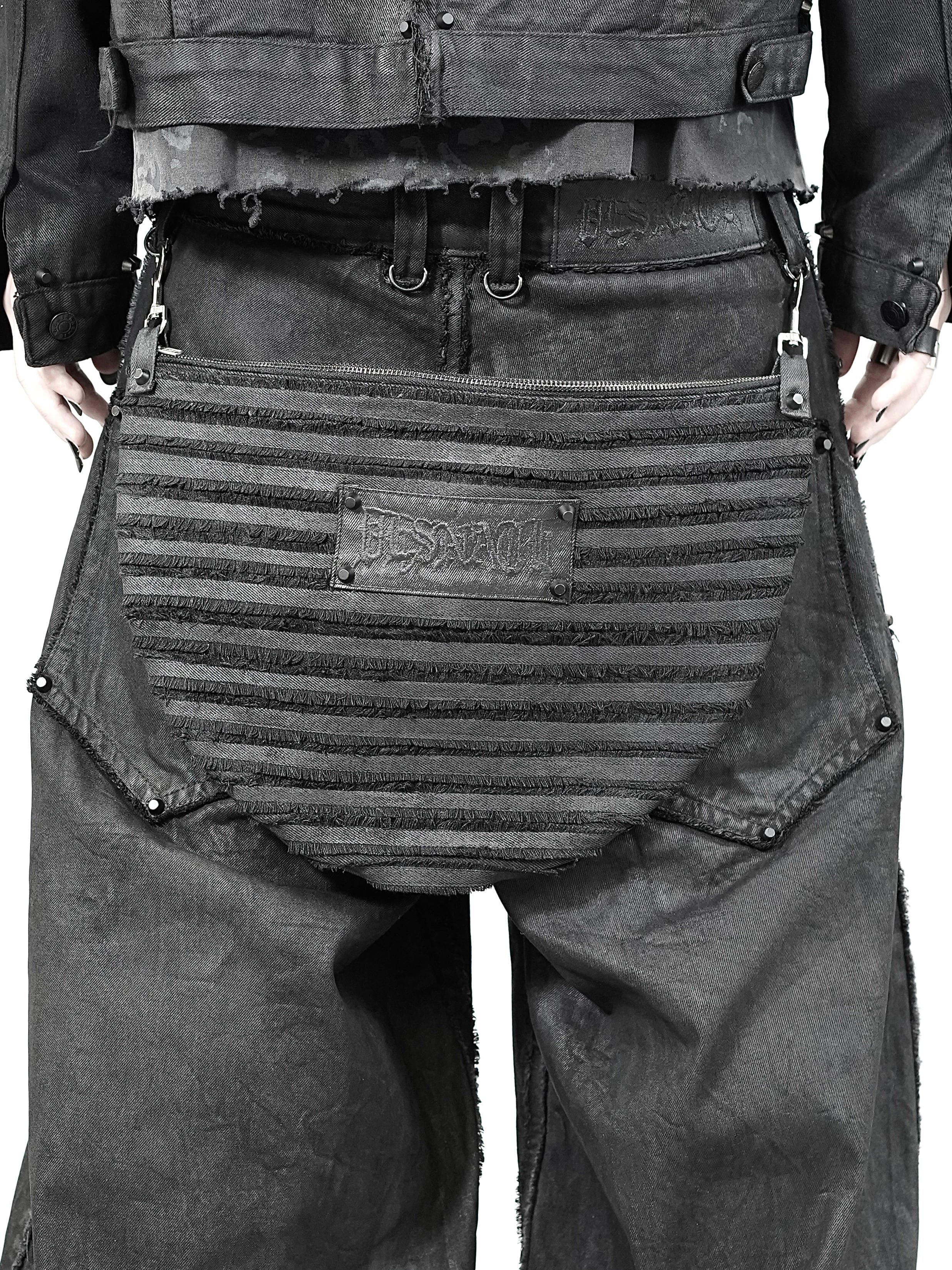 【DES'N'ATE】COATED FRINGE PATCH BUM FLAP PORCH