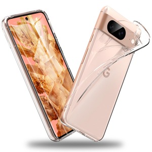 【在庫処分】Google Pixel 8 用 ケース クリア 薄型 ドイツバイエル製TPU素材 超耐衝撃 全透明 黄変防止 レンズ保護 指紋防止 「ストラップホール付き」 ピクセル8 用カバー クリスタル・クリア