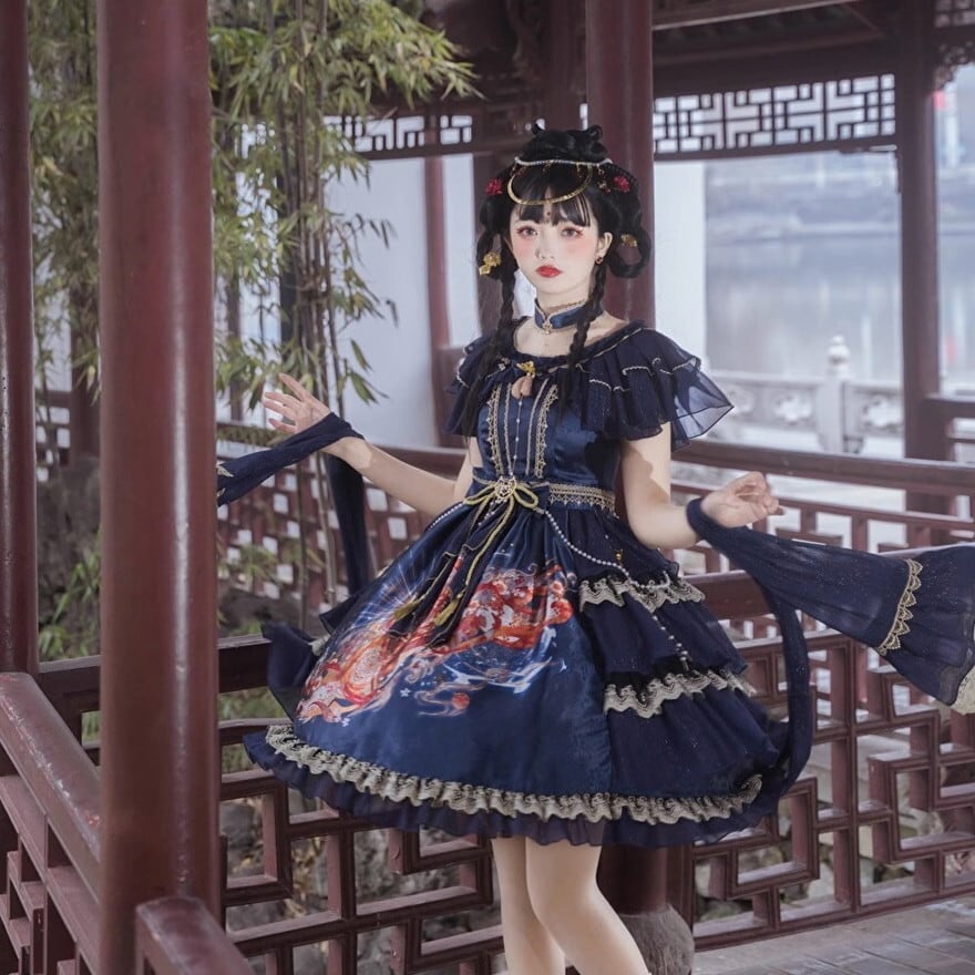 華ロリ 中華ロリータ チャイナ風 セットアップ ワンピ ボレロ チャイナ