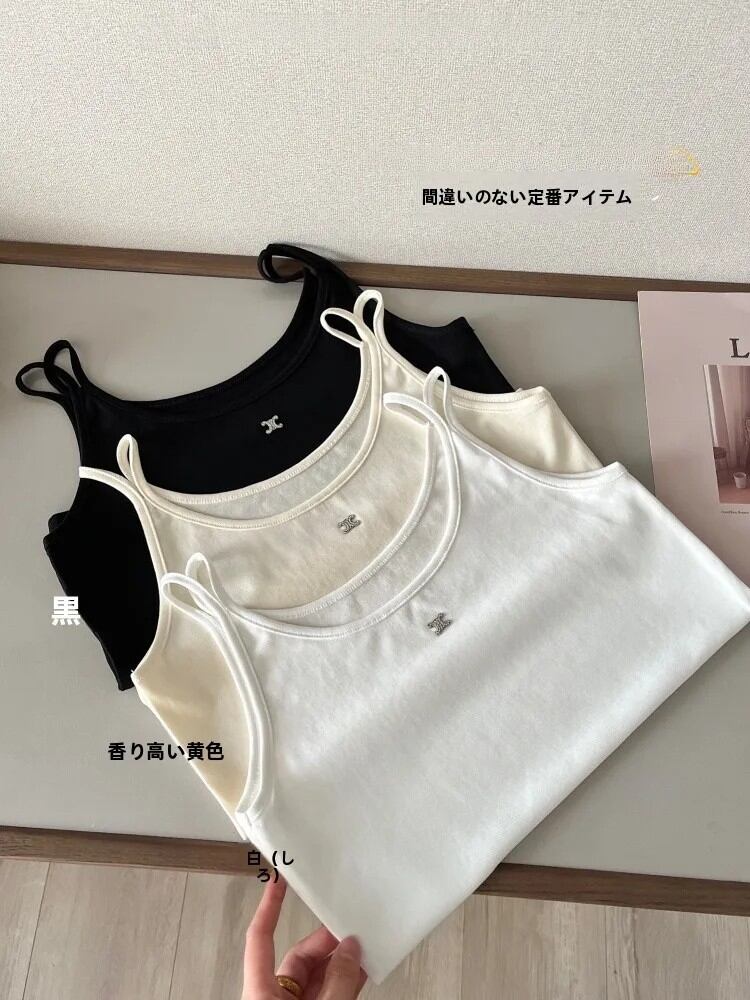 レディース ショート レーサーバック タンクトップ レンジングコットン ベースレイヤー 夏服 デザインセンセーション インナー ウェア アウター カジュアルスタイル