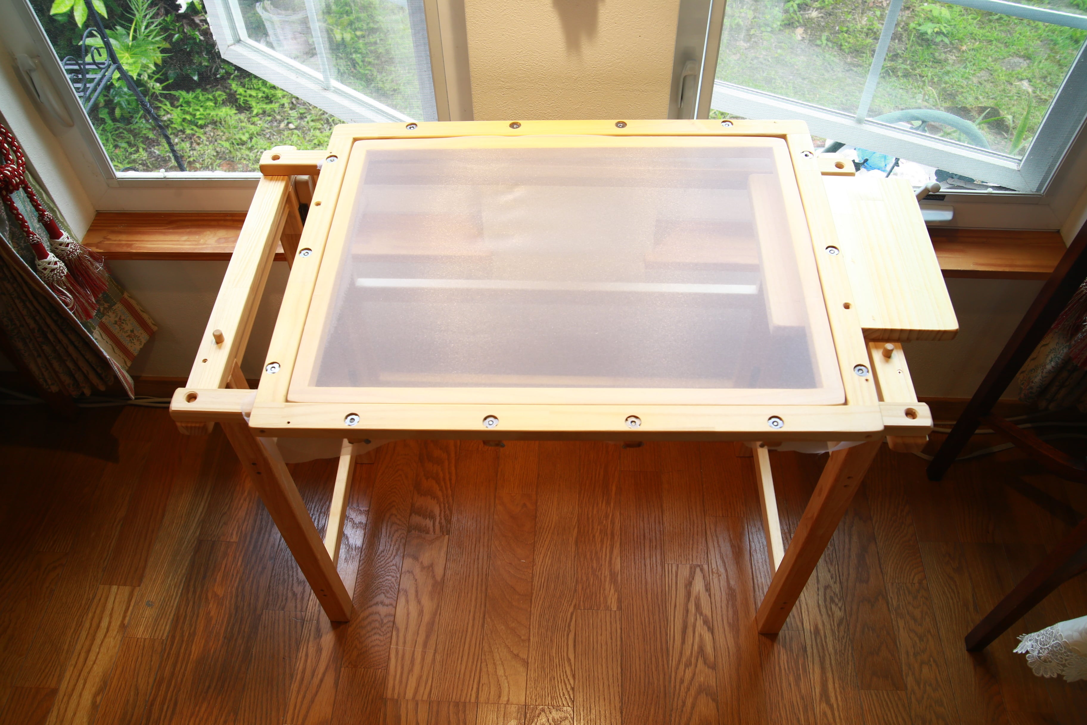 刺繍デスク D45（スリム型）【刺繍枠バー・サイドテーブル付属