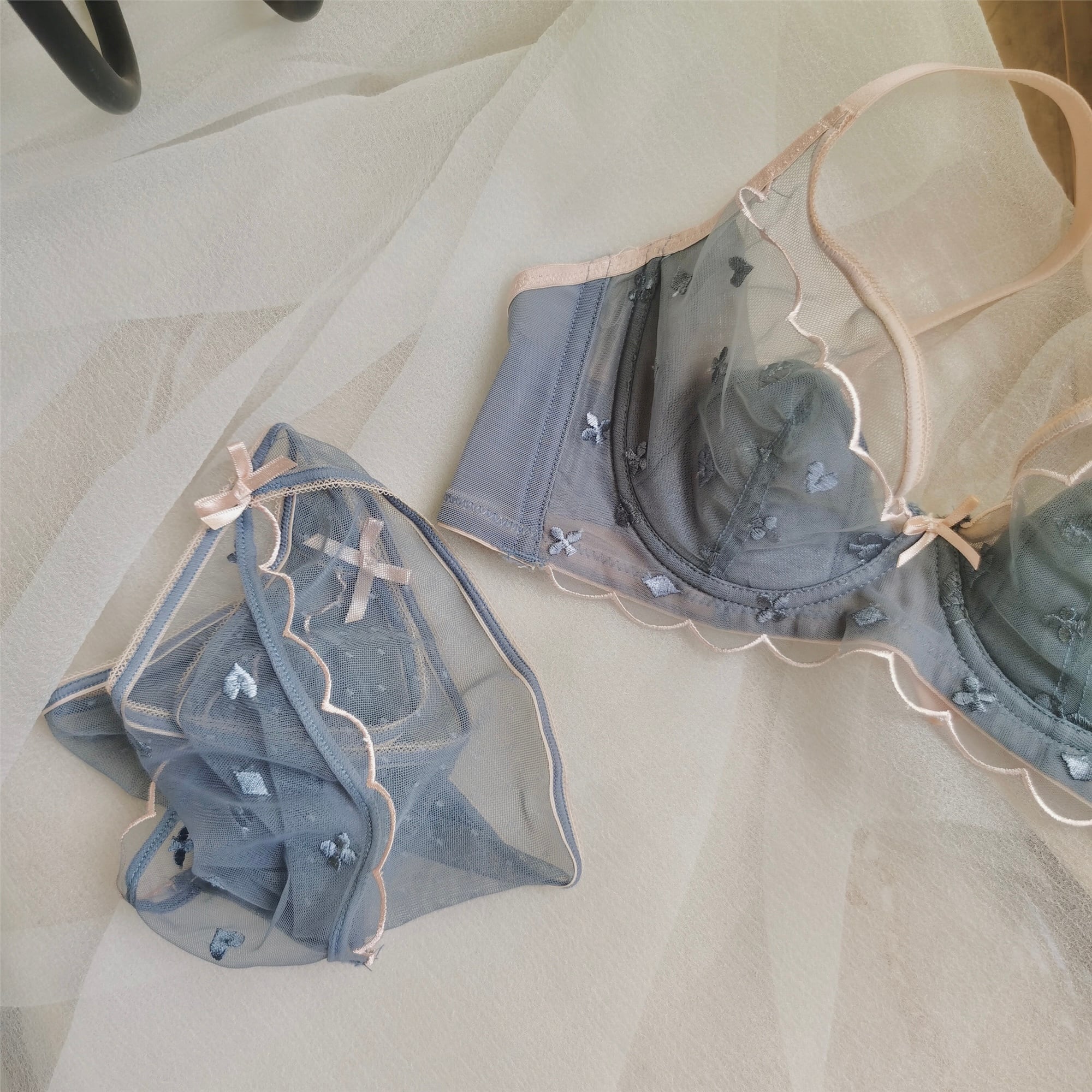 スカラップレース トランプ 刺繍 ブラセット MNT0029 大人かわいい