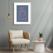 EAU DE PARFUM N°18｜香りの余韻を描くミニマルラインアートポスター｜洗練と静けさを纏うデザイン｜高品質印刷｜A3ポスター