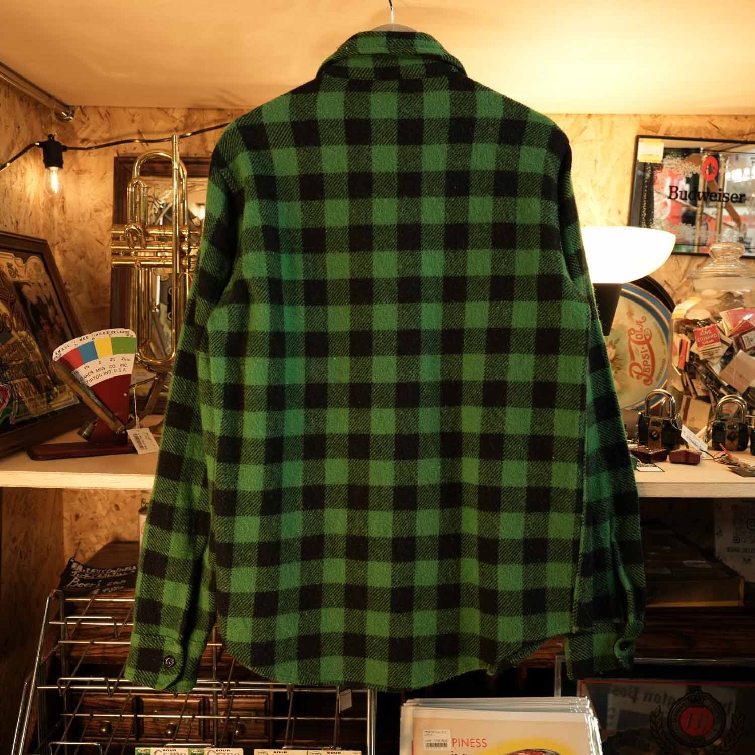 80's melton ウール チェックシャツ アメリカ製 Mサイズ程度 WOOL