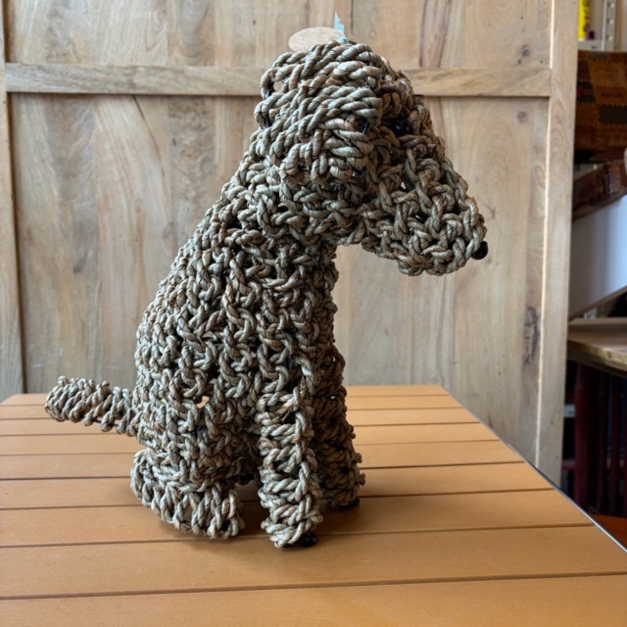 Sea Grass Sitting Dog L　シーグラスドッグお座り L　シーグラス　ドッグ　犬　オブジェ　水草　ドッグモチーフ　アニマルモチーフ