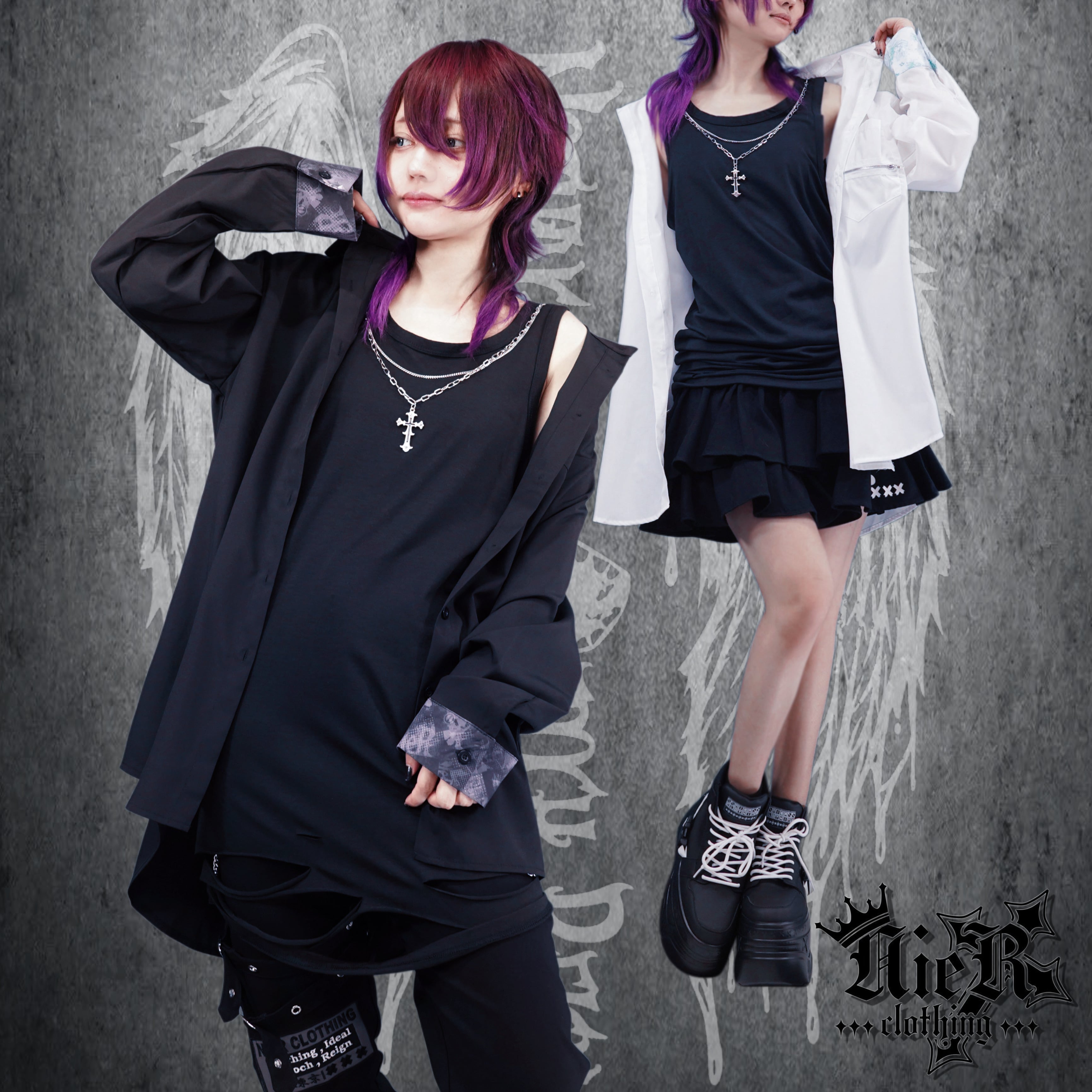 クロスネックレス付きロングタンクトップ【WING】 | NIER CLOTHING