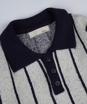 【#Re:room】STRIPE BIG KNIT POLO［REK137］