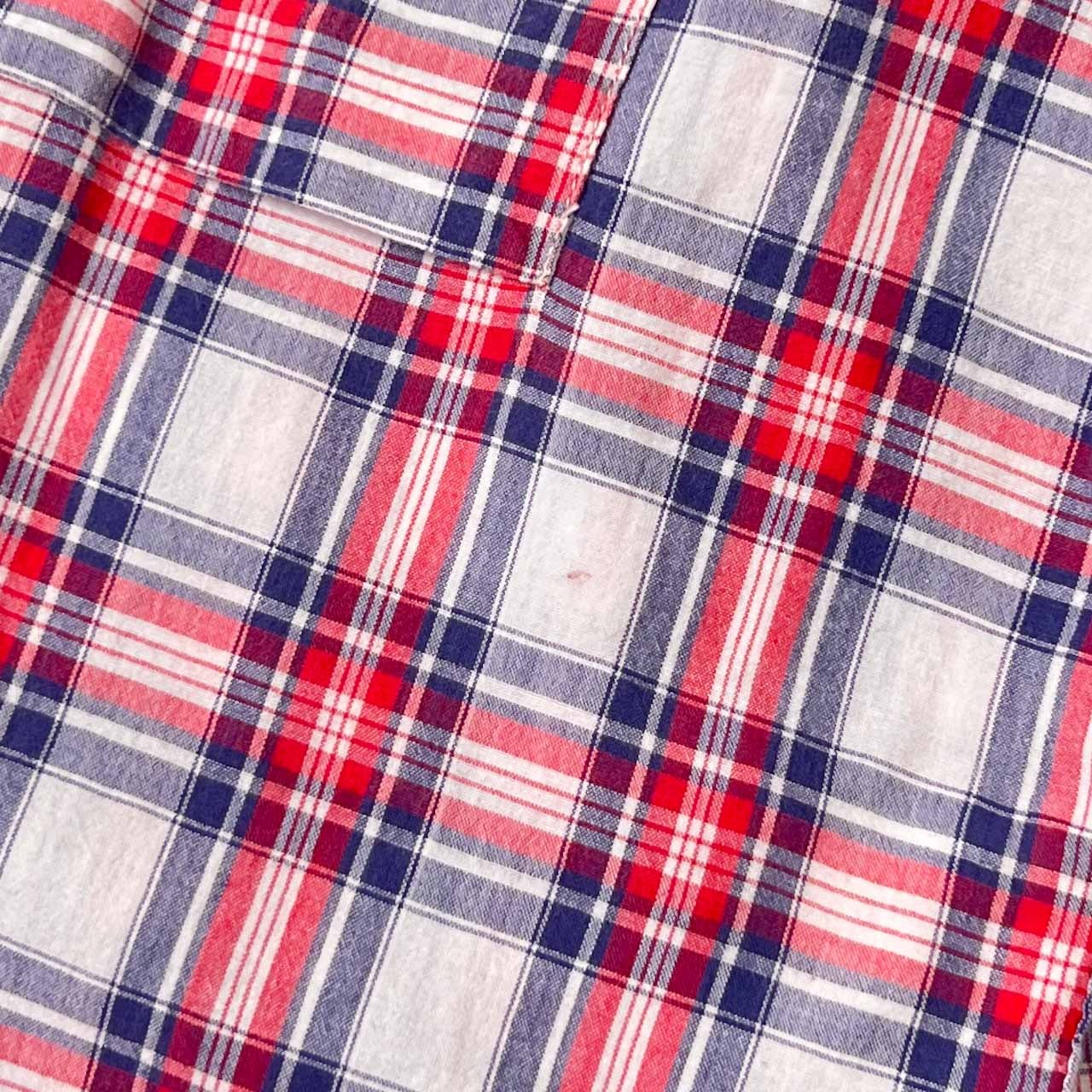 USA製 ENGINEERED GARMENTS NEW YORK エンジニアドガーメンツ チェック 猫目ボタン 山ポケ 長袖 ワークシャツ S/レッド×ブルー系 メンズ