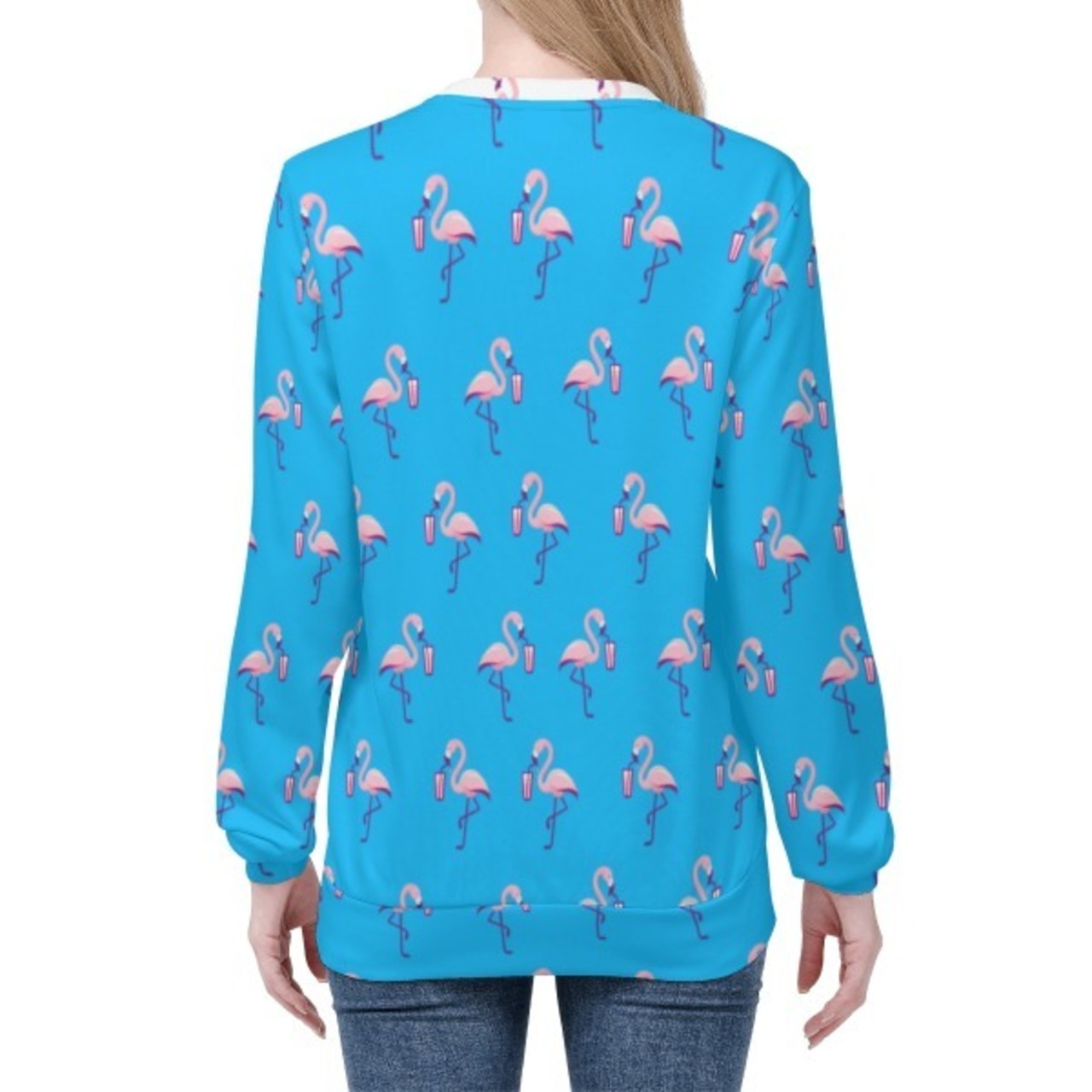 Women's Pull Over Sweatshirt Blue 4296