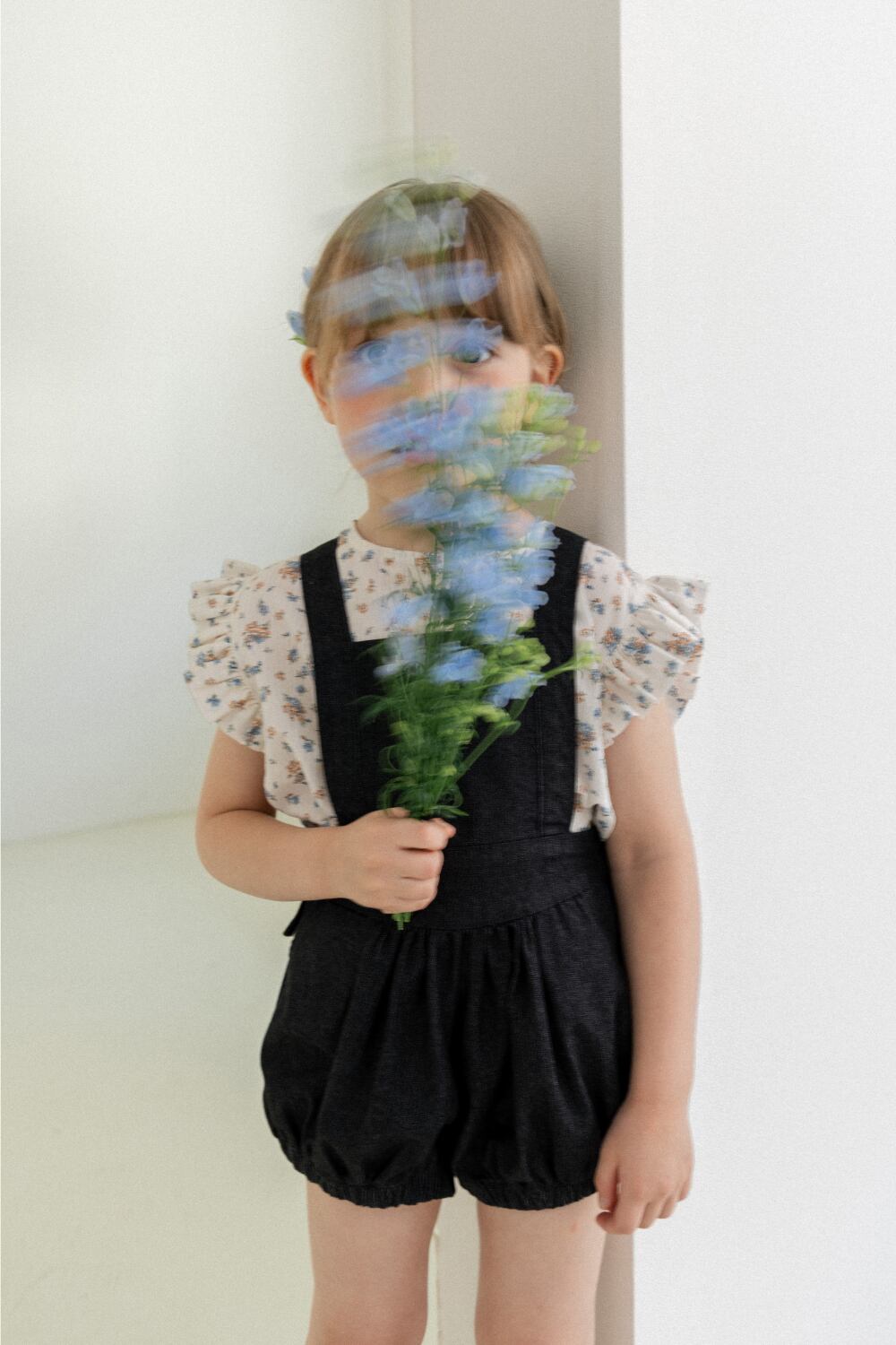 wonny ribbon ブラックデニム　M wonny ribbon / Black denim romper | RUDDY HOUSE