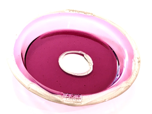 TRY TRAY ROUND  Clear Fuchsia and Bronze  "Fish Design by Gaetano Pesce"  /  CORSI DESIGN