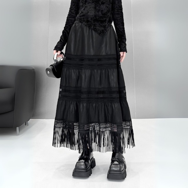 Fringe Tiered Skirt　H0229