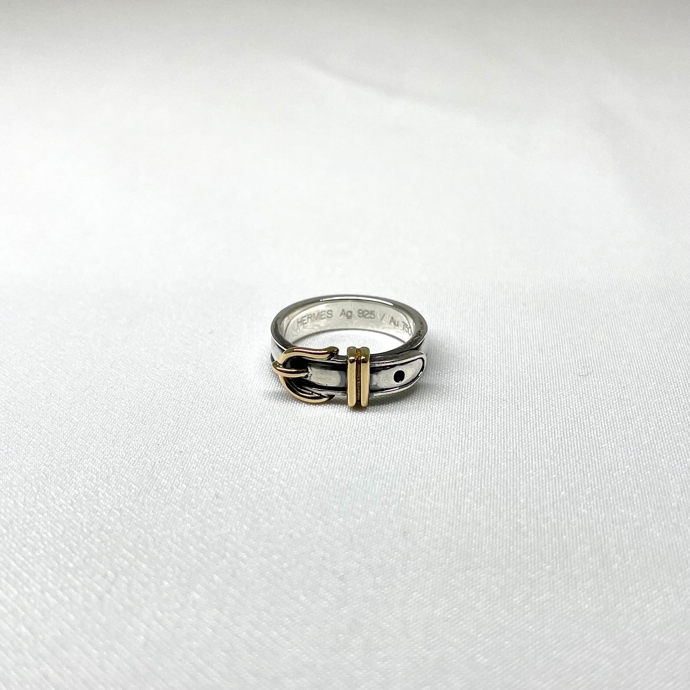 HERMES エルメス サンチュール リング シルバー925 K18 約11号 | 2122