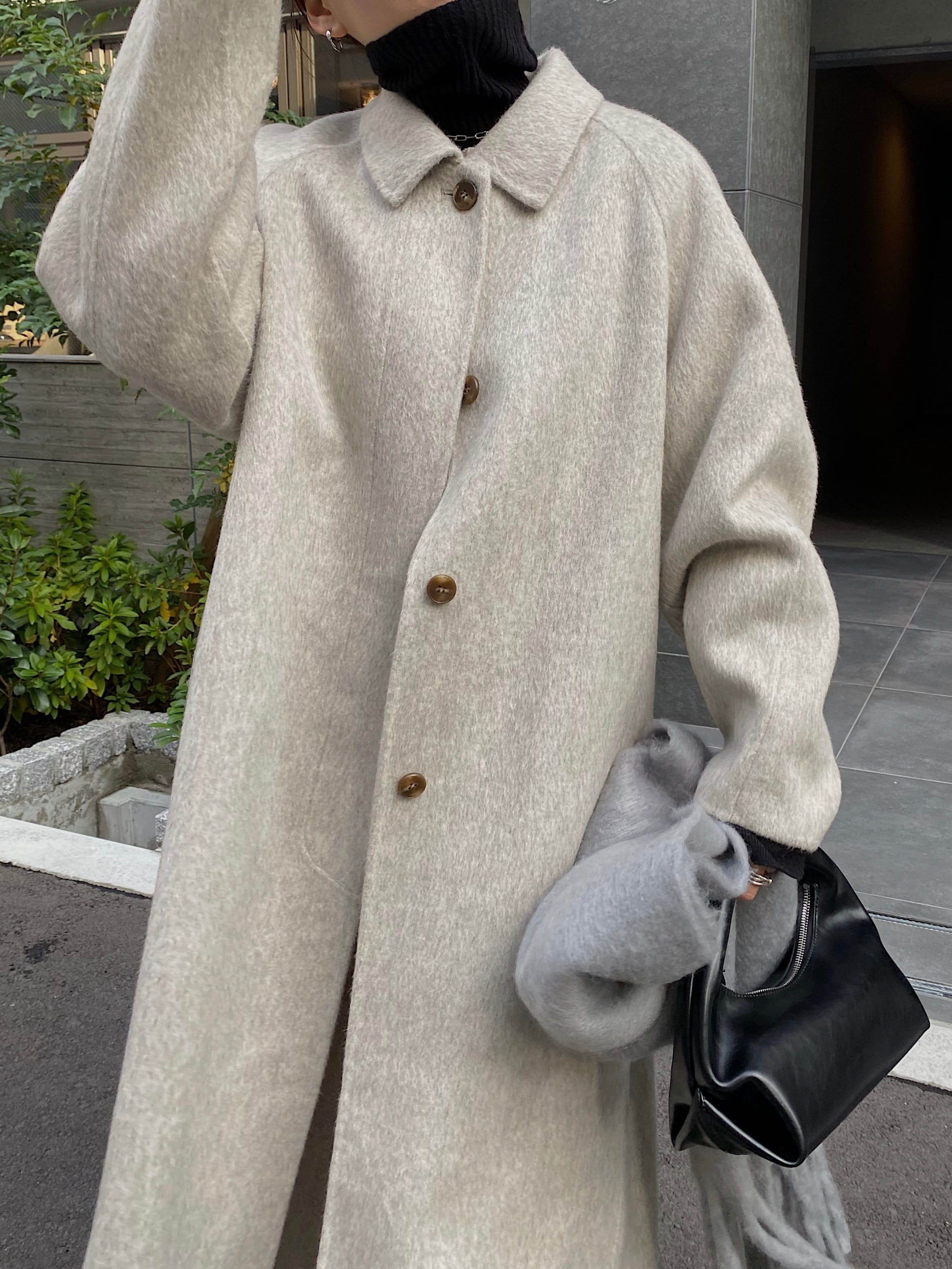 値下げ　shaggy wool soutien collar long coat shaggy wool soutien collar long coat | nananamoe