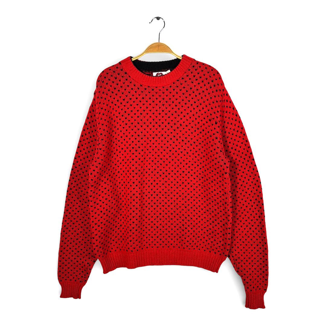 80s PLUM USA製 ヴィンテージ ウールセーター シェットランドセーター PLUM サイズL 古着 CH1115