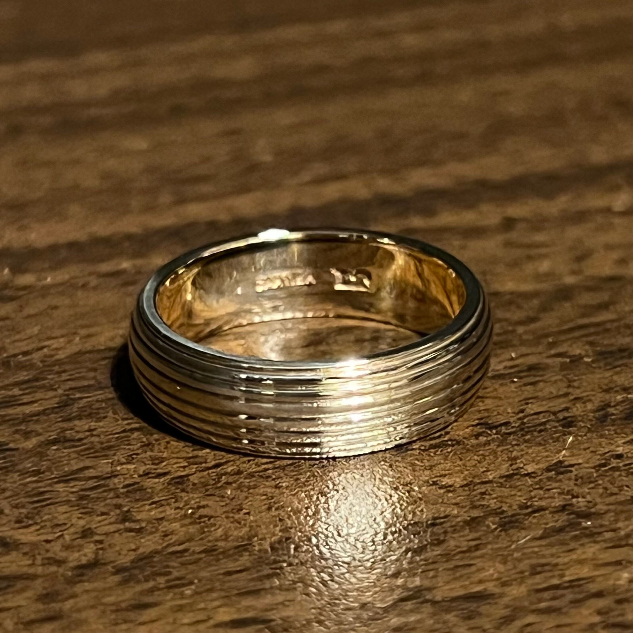 VINTAGE CARTIER 14K Gold Ribbed Band Ring | ヴィンテージ