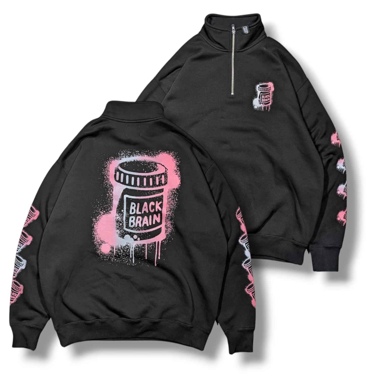 邦楽 black blaq everyday mix cd drip Dripped Half Zip Top | BLACK BRAIN