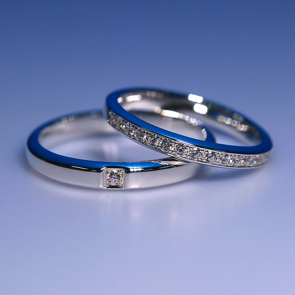 【10金ゴールド結婚指輪 マリッジリング】K10 YG PG WG モアサナイト 結婚指輪  マリッジリング ペアリング　シリーズ038