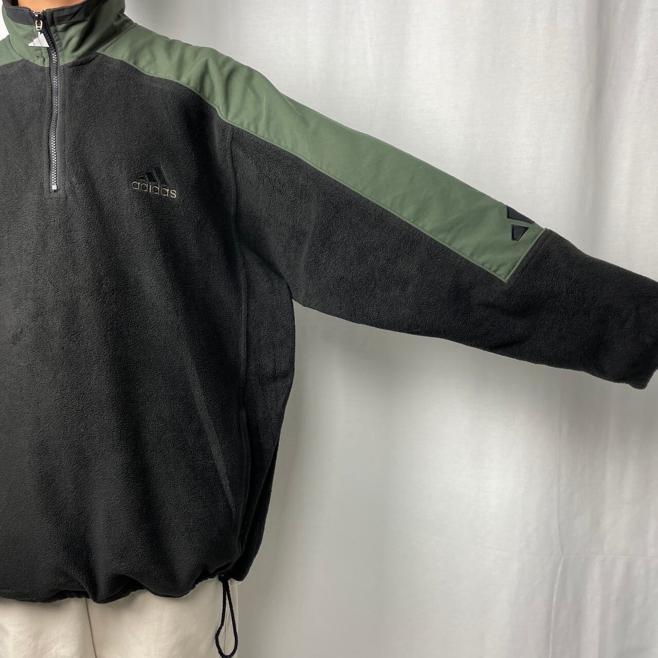90年代 adidas アディダス フリースプルオーバー ハーフジップ メンズ 