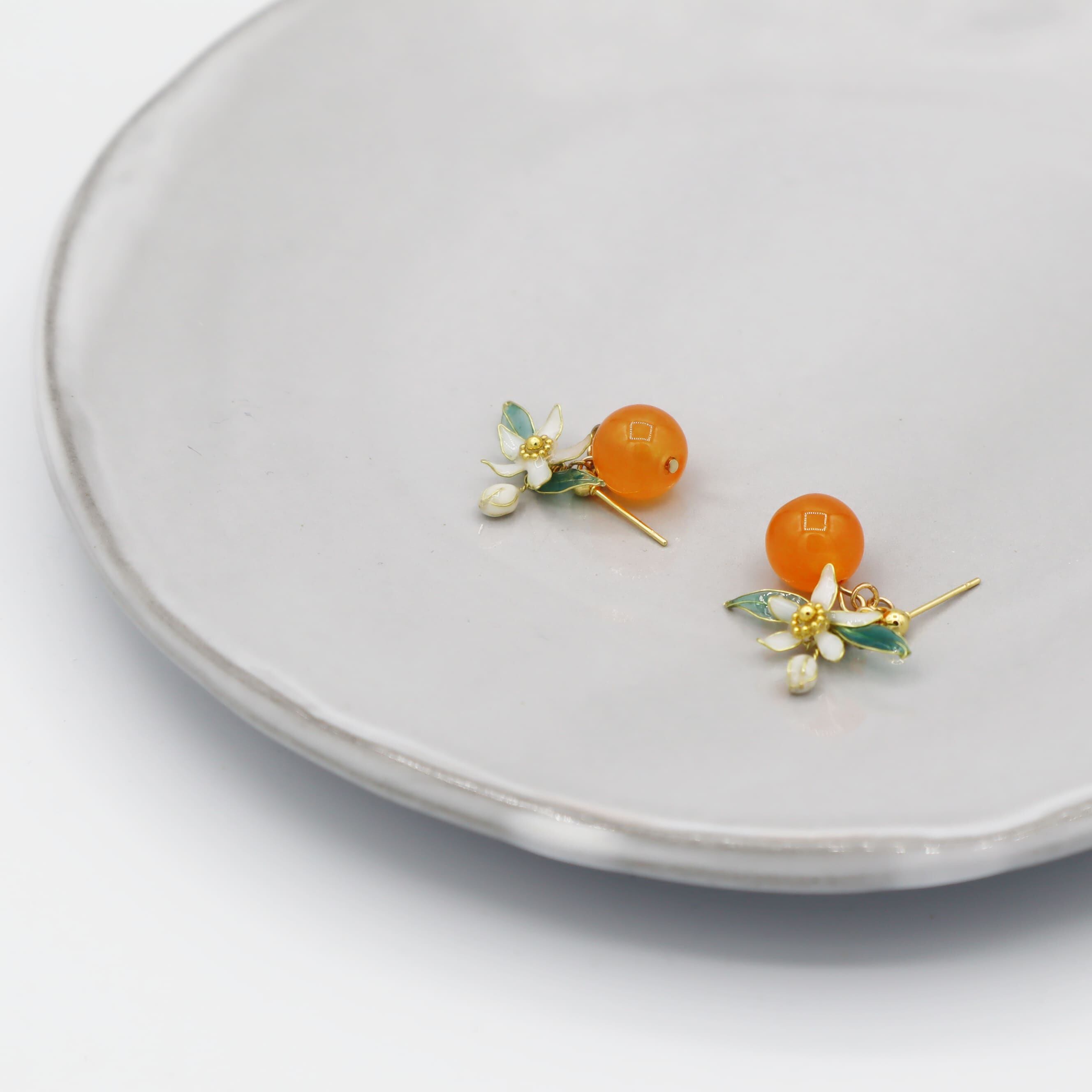 orangeピアス（orange jade）