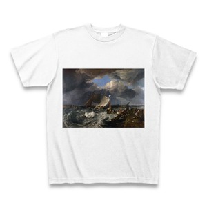カレーの桟橋（ウィリアム・ターナー）：厳選名画Tシャツコレクション（ホワイト）