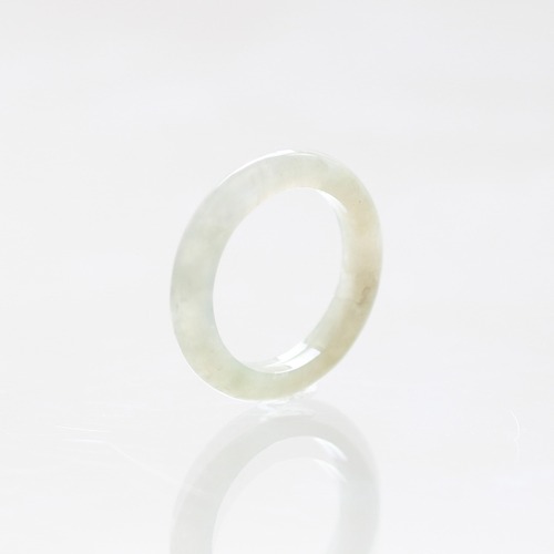 【10号】白翡翠！細め翡翠くり抜き甲丸リング A貨翡翠 jd_rg1953