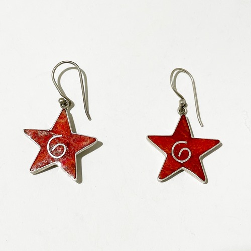 Old 925 Siver Star Pirced Earrings