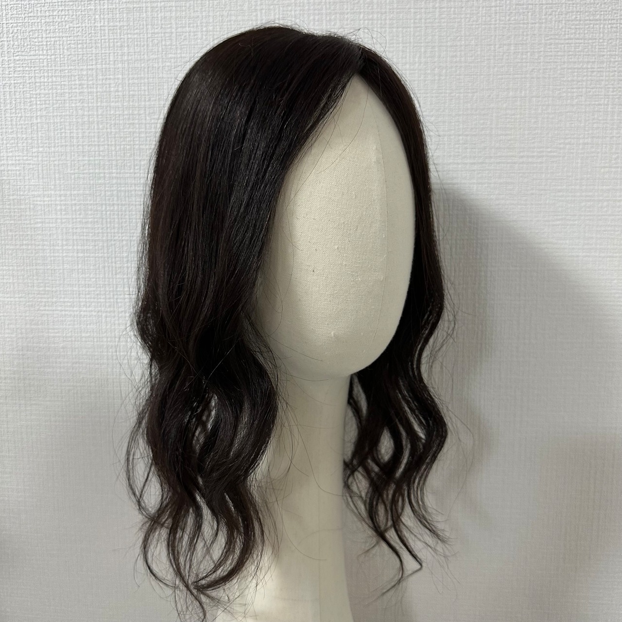 スキンレースタイプ 12×13cm ロング パーマヘアピース \ナチュラル 