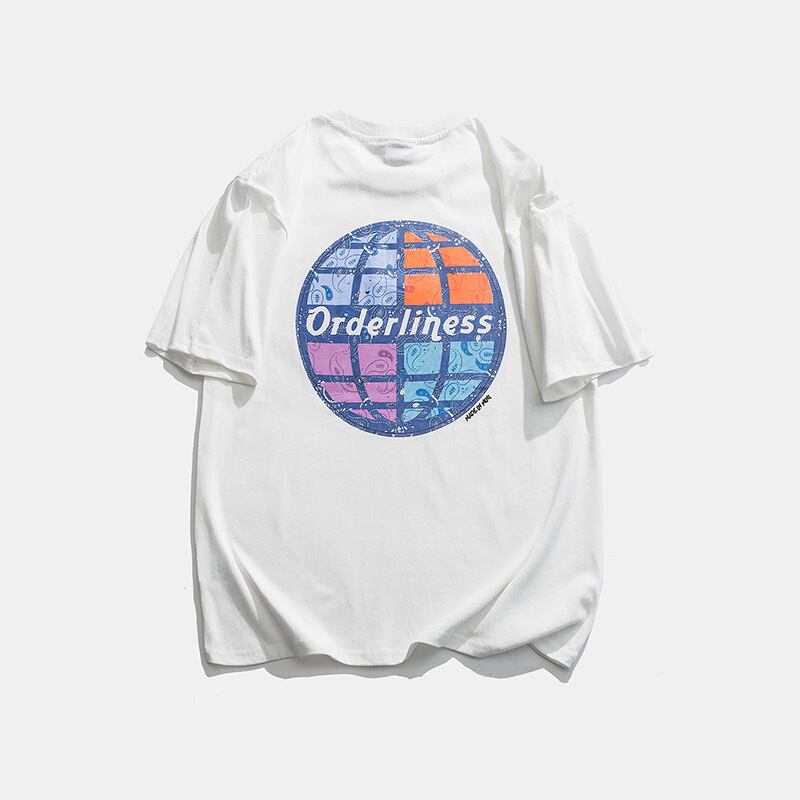 Yidaoヴィンテージ2020夏新作メンズファッションブランドパーソナリティマッププリント半袖ルーズカジュアルカップルTシャツ-アリババ サマー 夏物 ビンテージ hip6-161192974136687