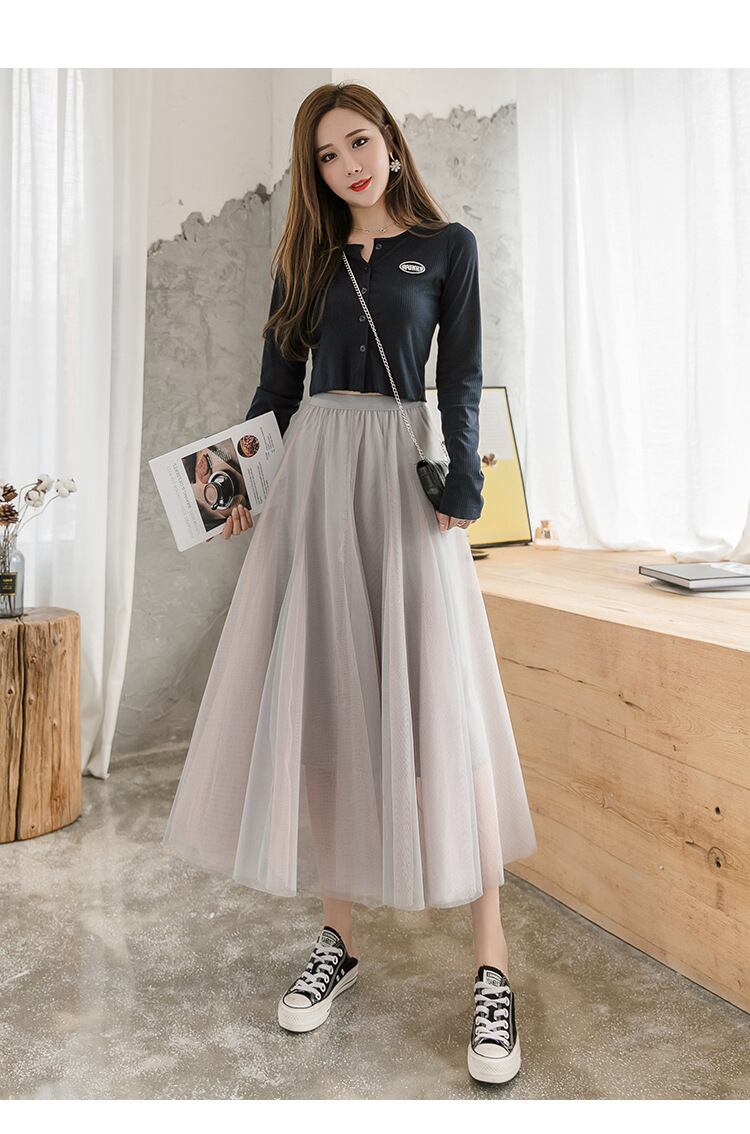 チュールスカート レディース 送料無 3色 スカート ボトムス ロング