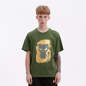 送料無料 【HIPANDA ハイパンダ】メンズ Tシャツ MEN'S RHINESTONE PANDA SHORT SLEEVED T-SHIRT / BLACK・GREEN