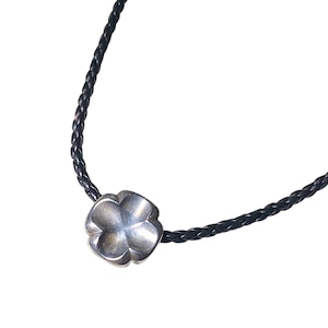 GEORG JENSEN “316” silver Arcadia pendant & leather cord necklace