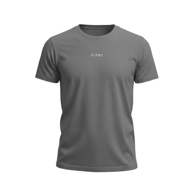 FITMI Relaxed FIT ステッチロゴクルーネックTシャツ 【グレー・メンズ】