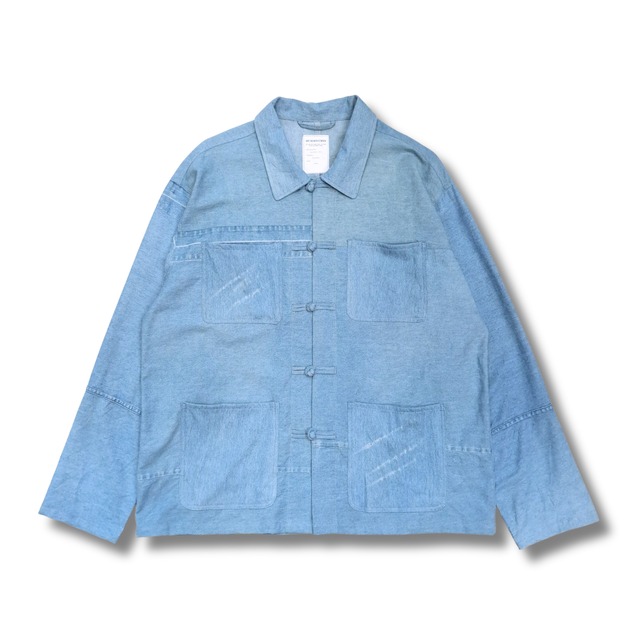 Mr. Remake Man - damege denim  china shirts (blue-L)