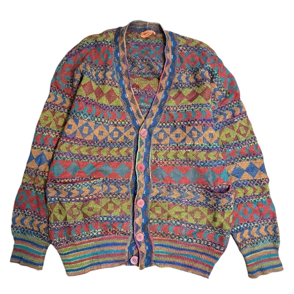 vintage MISSONI panel pattern wool cardigan | Pay ID