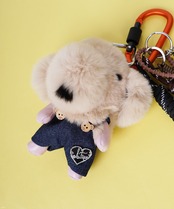 【直営限定ITEM】ドレスアップファーDOGGY BAGチャーム (PINK BEIGE)　CQ-47514H